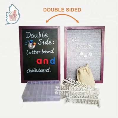 Oak Frame double sided Letter Board chalkboard 12x16 inches Changeable Letter Boards with Stand